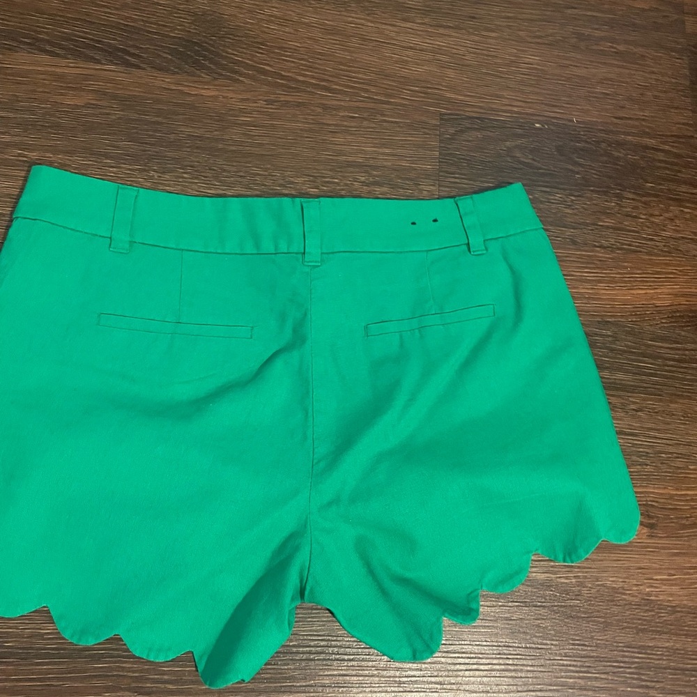 J. Crew Green High Waist Tailored Shorts - Picture 2 of 16
